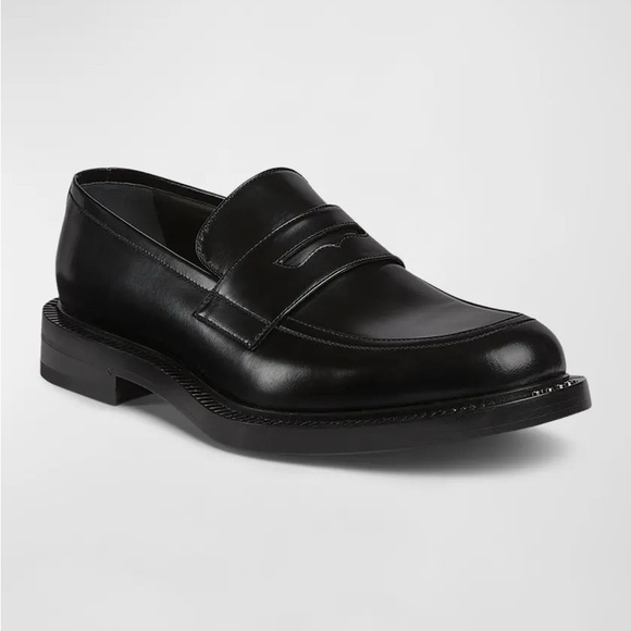 Gucci Black Leather Slip-On Loafers size Made in Italy US Size 10.5 - Picture 1 of 15